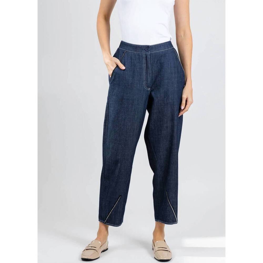 NEW OZAI N KU crop straight pants in denim